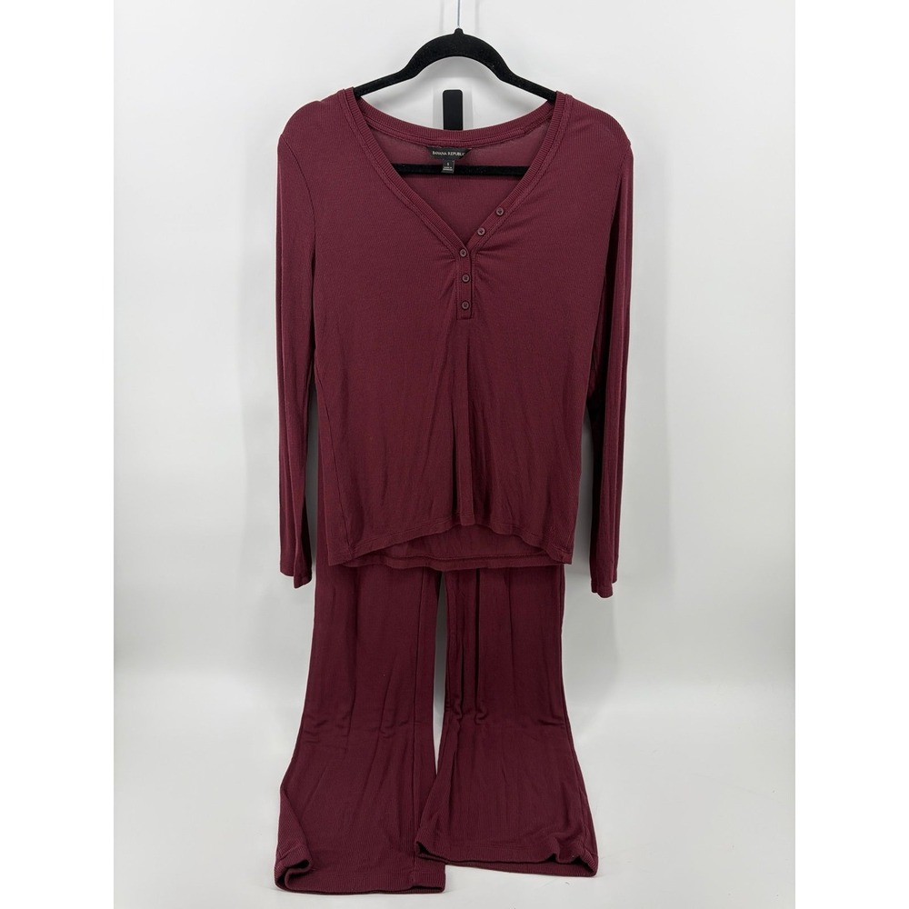 Banana Republic 2-piece Rib Lounge Set, Maroon, Super Soft, Women's Small
